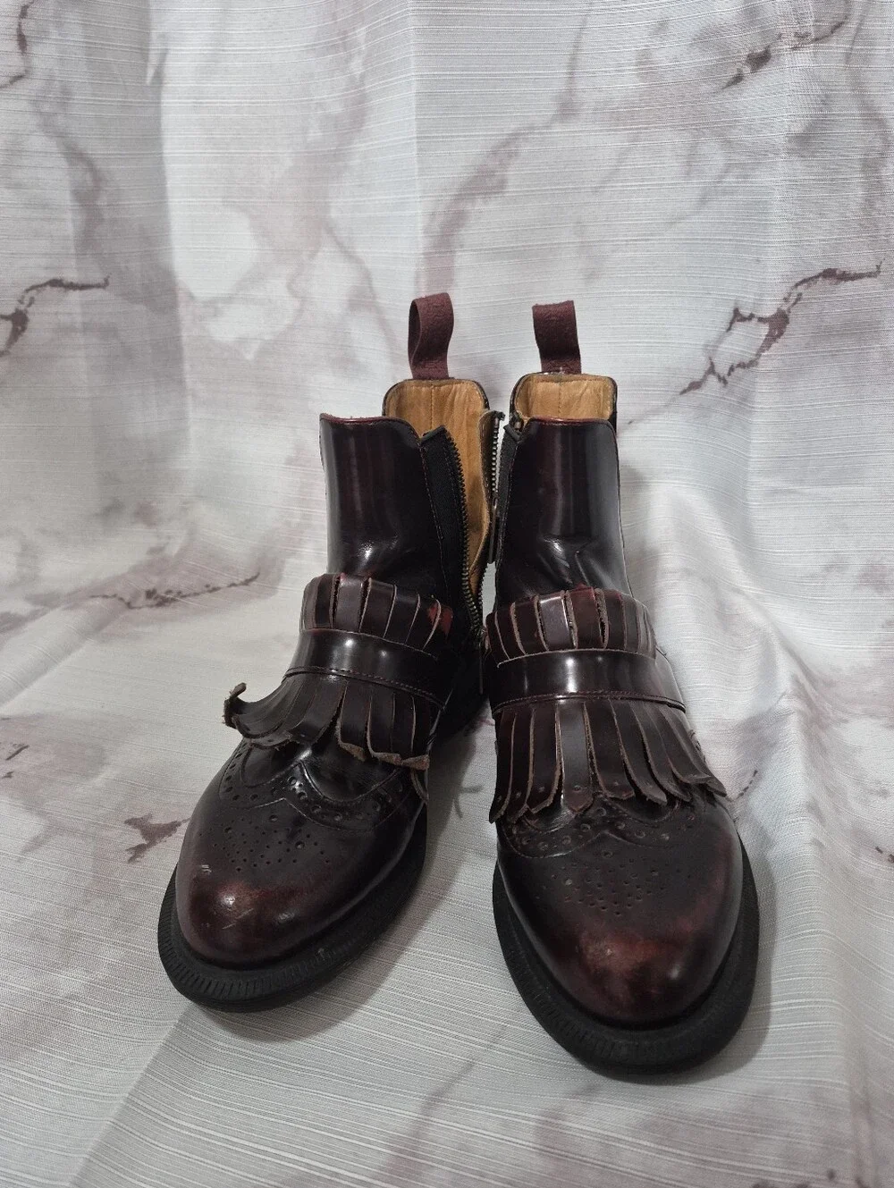 Dr. Martens TINA Burgundy Leather Ankle Booties. - Picture 2 of 8